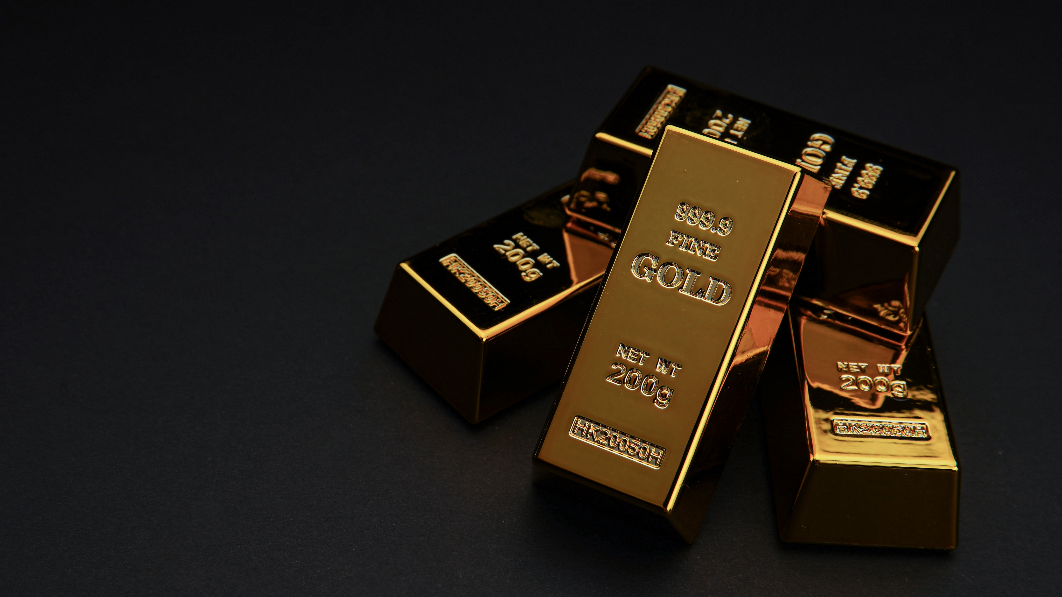 Foto von vier 200g-Goldbarren 